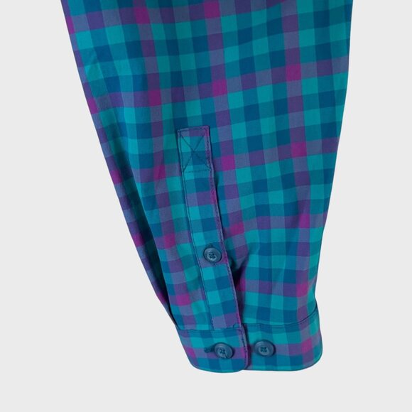 Duluth Trading Co. Sidewinder Plaid Tunic Shirt Teal Women's 2XL UPF-30 Hiking - Picture 7 of 12
